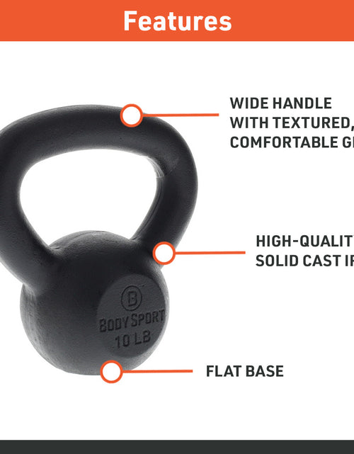 Load image into Gallery viewer, Bodysport Cast Iron Kettlebells, 80 Lb. – Strength Training Kettlebell for Weightlifting, Core Training, &amp; Conditioning
